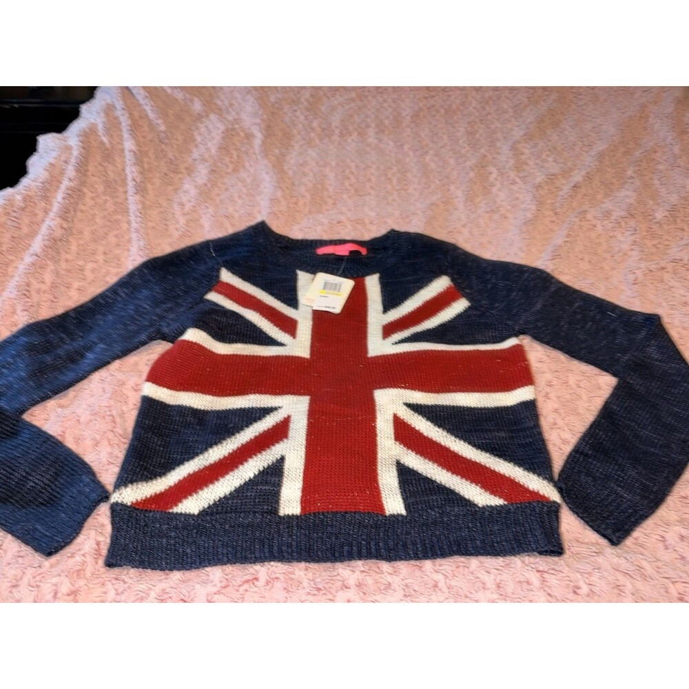 Rebellious One Woman Sweater Country Flag London England Red White Blue Medium